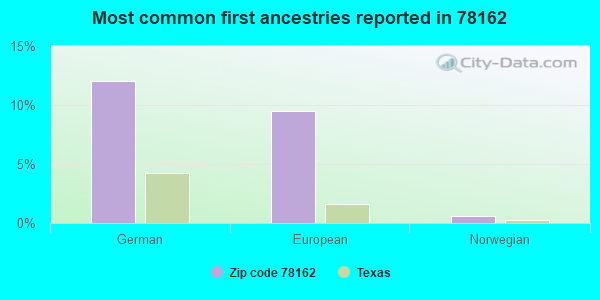 Most common first ancestries reported in 78162