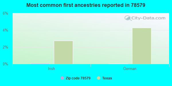 Most common first ancestries reported in 78579