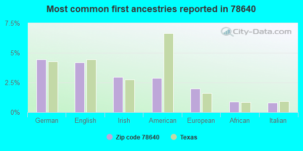 Most common first ancestries reported in 78640