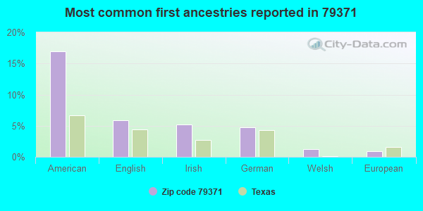 Most common first ancestries reported in 79371