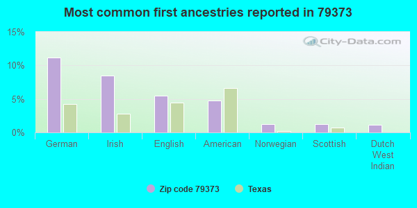 Most common first ancestries reported in 79373