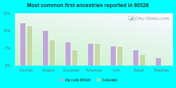 Most common first ancestries reported in 80528