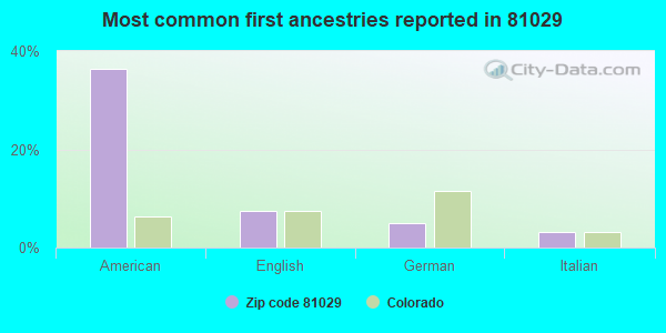 Most common first ancestries reported in 81029