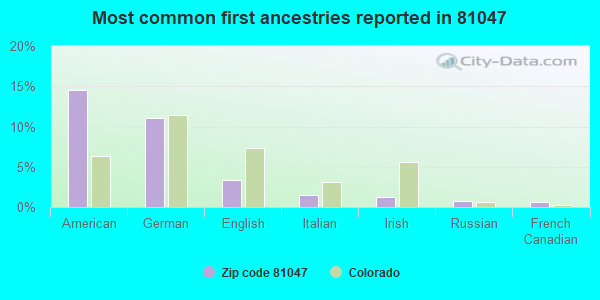 Most common first ancestries reported in 81047