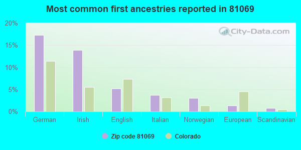 Most common first ancestries reported in 81069