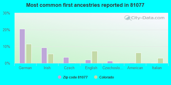 Most common first ancestries reported in 81077