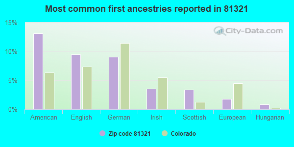 Most common first ancestries reported in 81321