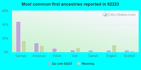 Most common first ancestries reported in 82223