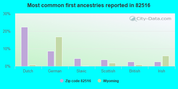 Most common first ancestries reported in 82516