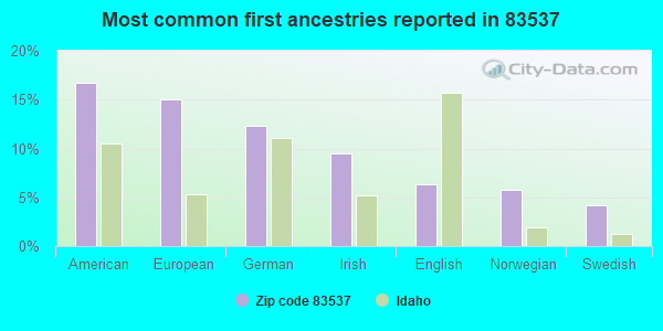 Most common first ancestries reported in 83537