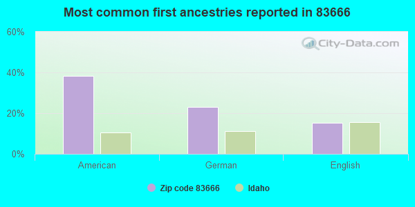 Most common first ancestries reported in 83666