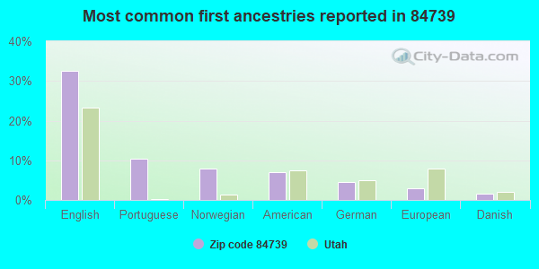 Most common first ancestries reported in 84739