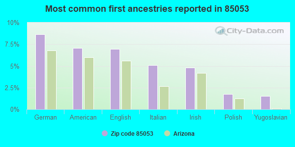 Most common first ancestries reported in 85053