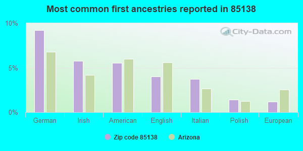 Most common first ancestries reported in 85138