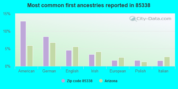 Most common first ancestries reported in 85338