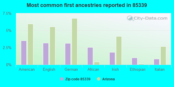 Most common first ancestries reported in 85339