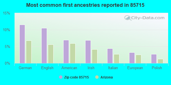 Most common first ancestries reported in 85715