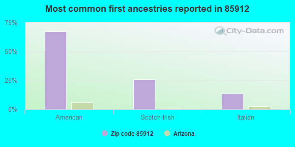 Most common first ancestries reported in 85912