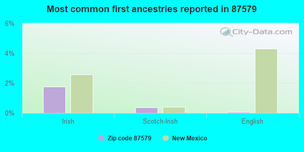 Most common first ancestries reported in 87579