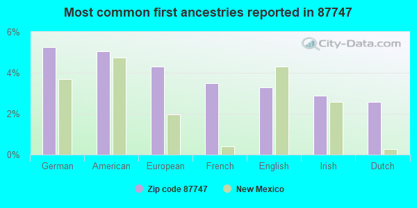 Most common first ancestries reported in 87747