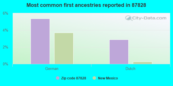 Most common first ancestries reported in 87828