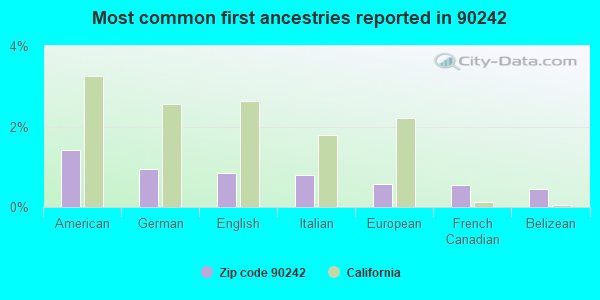 Most common first ancestries reported in 90242