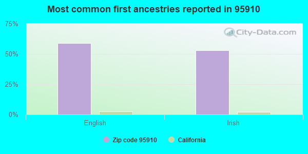 Most common first ancestries reported in 95910