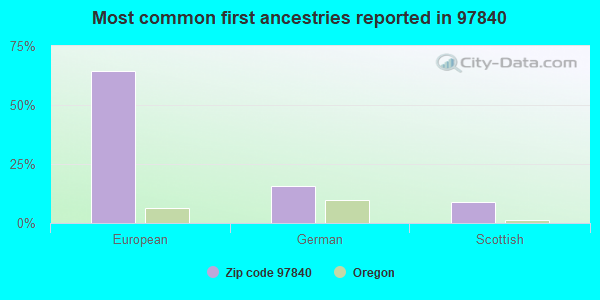 Most common first ancestries reported in 97840