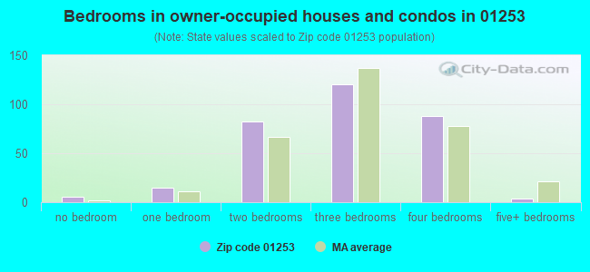 Bedrooms in owner-occupied houses and condos in 01253 