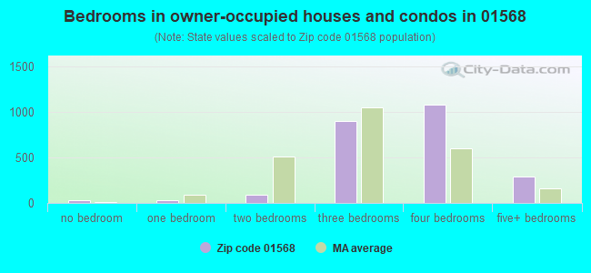 Bedrooms in owner-occupied houses and condos in 01568 