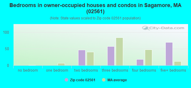 Bedrooms in owner-occupied houses and condos in Sagamore, MA (02561) 