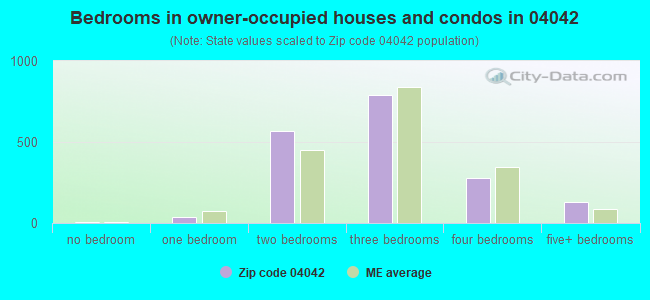 Bedrooms in owner-occupied houses and condos in 04042 
