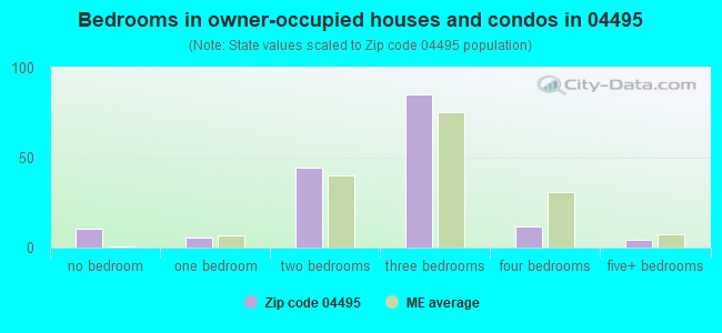 Bedrooms in owner-occupied houses and condos in 04495 