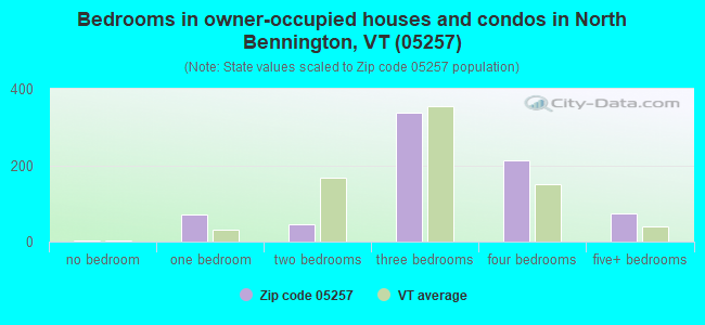 Bedrooms in owner-occupied houses and condos in North Bennington, VT (05257) 
