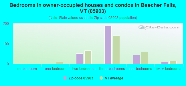Bedrooms in owner-occupied houses and condos in Beecher Falls, VT (05903) 