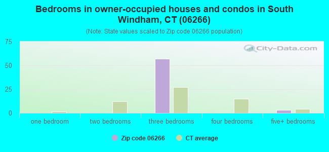 Bedrooms in owner-occupied houses and condos in South Windham, CT (06266) 