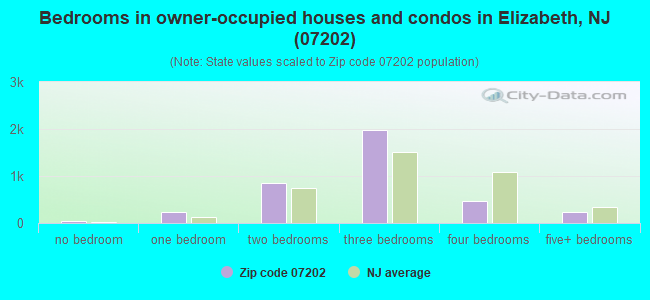 Bedrooms in owner-occupied houses and condos in Elizabeth, NJ (07202) 