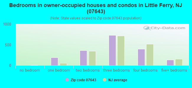 Bedrooms in owner-occupied houses and condos in Little Ferry, NJ (07643) 