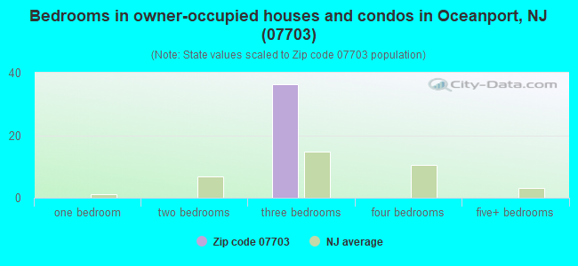 Bedrooms in owner-occupied houses and condos in Oceanport, NJ (07703) 