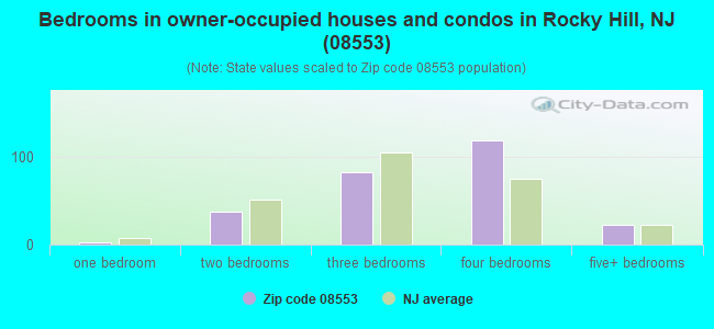 Bedrooms in owner-occupied houses and condos in Rocky Hill, NJ (08553) 