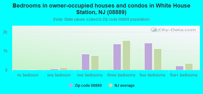 Bedrooms in owner-occupied houses and condos in White House Station, NJ (08889) 