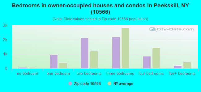 Bedrooms in owner-occupied houses and condos in Peekskill, NY (10566) 