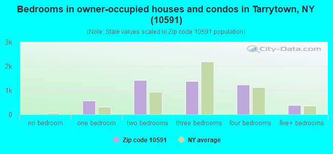 Bedrooms in owner-occupied houses and condos in Tarrytown, NY (10591) 