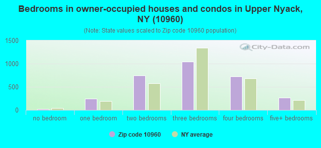 Bedrooms in owner-occupied houses and condos in Upper Nyack, NY (10960) 