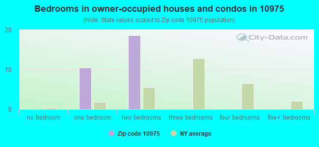 Bedrooms in owner-occupied houses and condos in 10975 
