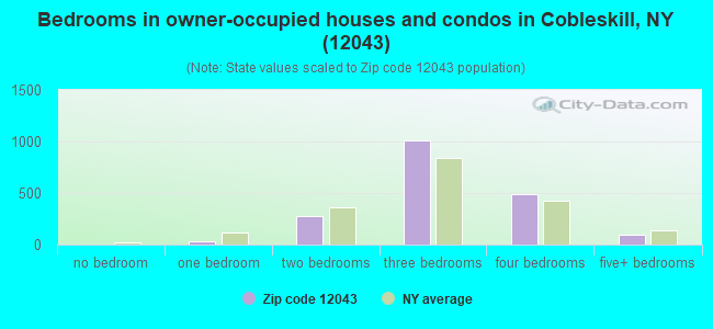 Bedrooms in owner-occupied houses and condos in Cobleskill, NY (12043) 