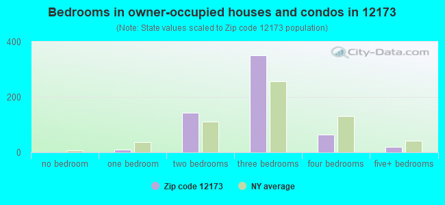 Bedrooms in owner-occupied houses and condos in 12173 