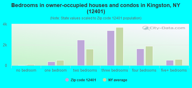 Bedrooms in owner-occupied houses and condos in Kingston, NY (12401) 