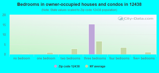 Bedrooms in owner-occupied houses and condos in 12438 