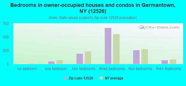 Bedrooms in owner-occupied houses and condos in Germantown, NY (12526) 